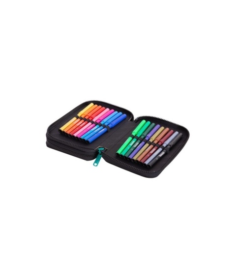 Podwójny pórnik szkolny z wyposażeniem Coolpack Jumper 2 Alphabet z kolorowymi pisakami