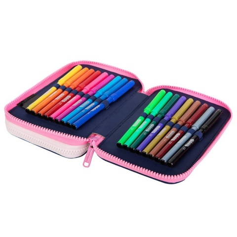 Piórnik dwukomorowy z wyposażeniem Coolpack Jumper 2 Follow Your Dreams - kolorowe pisaki