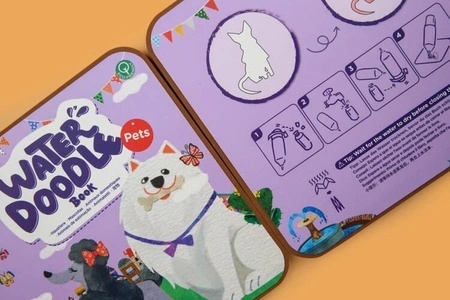 Kolorowanka wodna z pędzelkiem - Zwierzęta domowe