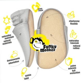 Paputki skórzane z kauczukową podeszwą Straż Pożarna - popielate