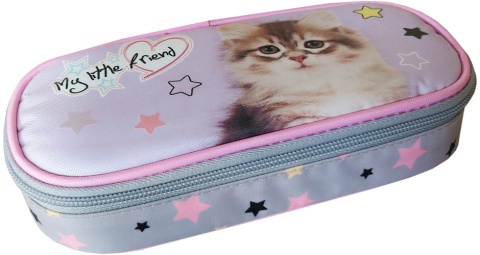 Piórnik szkolny saszetka usztywniona z kotem My Little Friends  od góry