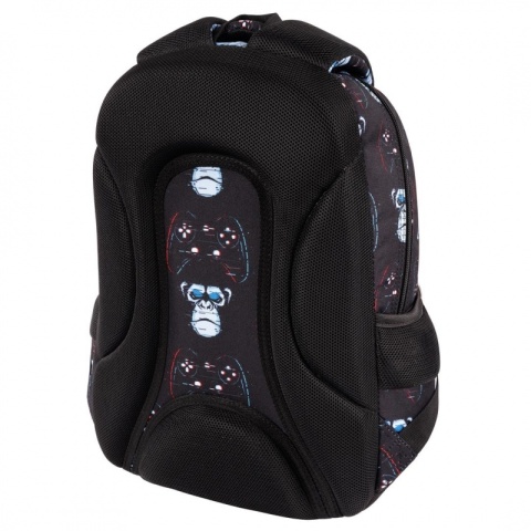 Plecak szkolny 3-komorowy Blue Gamer St.Right Majewski - wentylowane plecy