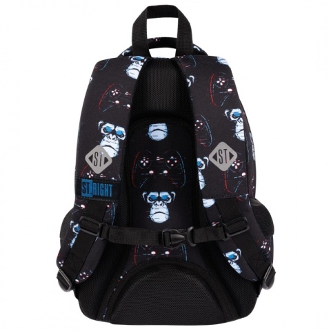 Plecak szkolny 3-komorowy Blue Gamer St.Right Majewski z tyłu