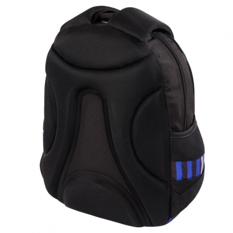 Plecak szkolny 4-komorowy czarno-niebieski St. Right Majewski - wentylowane plecy