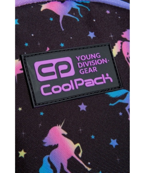 Plecak szkolny w jednorożce Coolpack Dark Unicorn Joy S detale