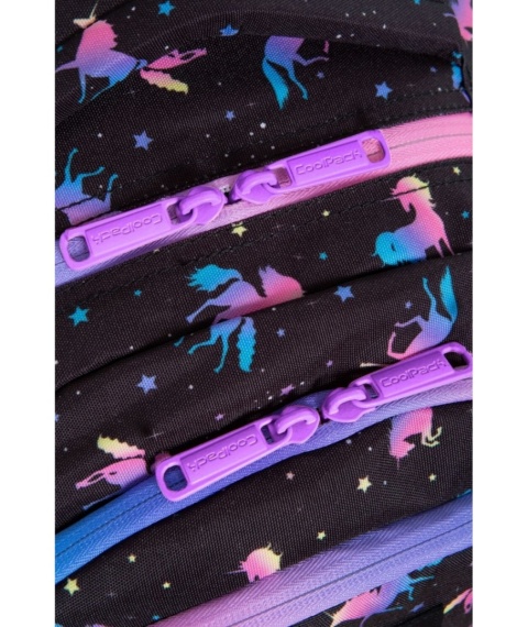 Plecak szkolny w jednorożce Coolpack Dark Unicorn Joy S zamek błyskawiczny