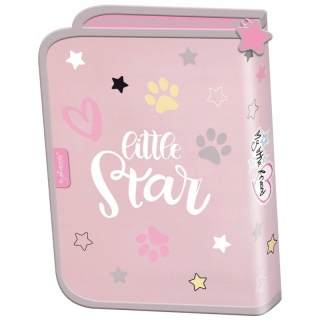 Rozkładany piórnik jednokomorowy z szarym kotem St.Majewski