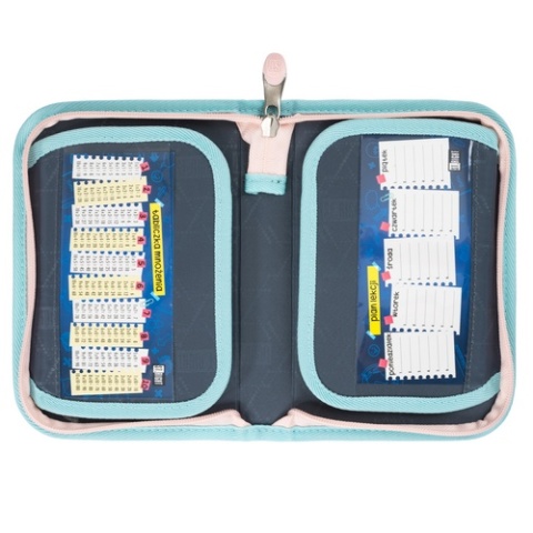 Rozkładany piórnik dwukomorowy bez wyposażenia w koty St.Right w środku