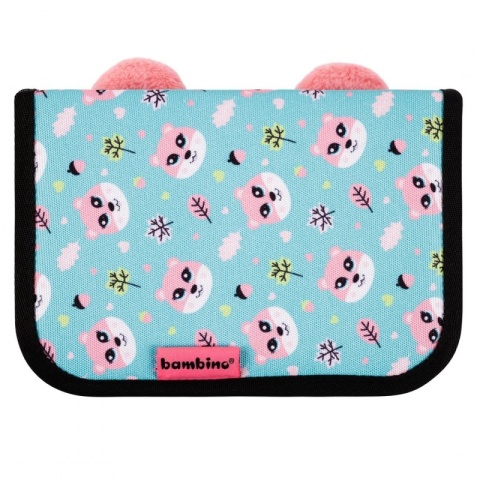 Rozkładany piórnik dwukomorowy bez wyposażenia z wiewiórką - tył