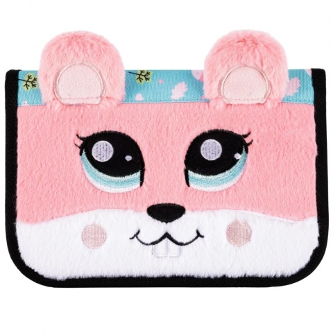 Rozkładany piórnik dwukomorowy bez wyposażenia z wiewiórką