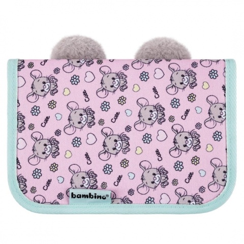 Rozkładany piórnik dwukomorowy bez wyposażenia z myszką St.Right - tył