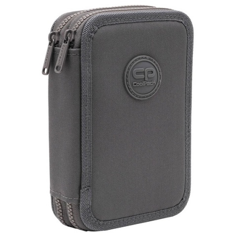 Szary piórnik szkolny podwójny z wyposażeniem Coolpack Jumper 2