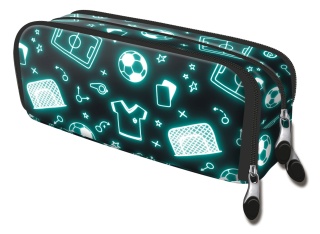 Trzykomorowy piórnik szkolny saszetka piłka nożna St.Right