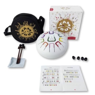 Bębenek językowy Tambu - 11 tonowy - Biały mat - 20 cm