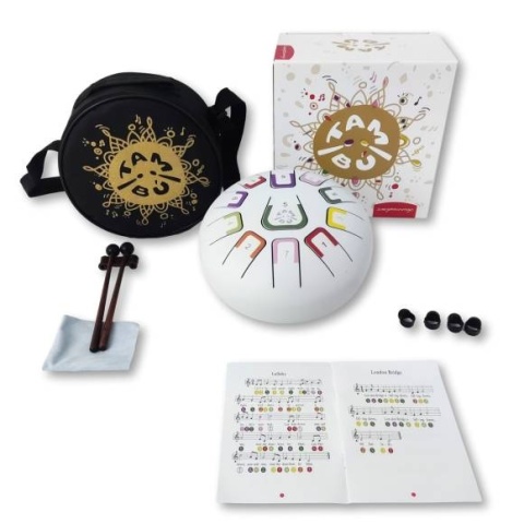 Bębenek językowy Tambu - 11 tonowy - Biały mat - 20 cm