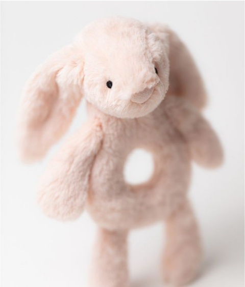 Grzechotka Jellycat Króliczek - 18 cm - pudrowy róż
