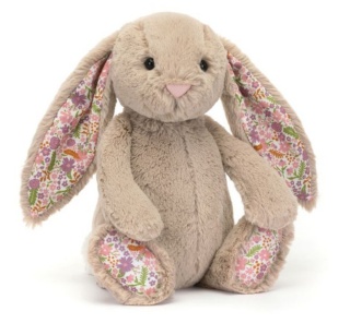 Maskotka Jellycat króliczek z kwiecistymi uszami - 31 cm - beżowy