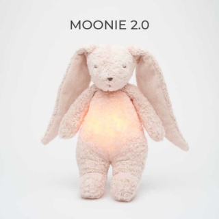 Szumiący królik Moonie 2.0 z lampką nocną - Rose - Organic
