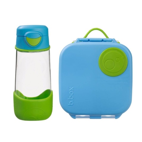 Zestaw Sportowa butelka tritanowa 450 ml + Mini Lunchbox, Ocean Breeze, b.box