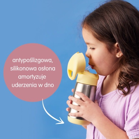 Butelka termiczna - bidon dla dzieci ze słomką B.box - Lemon Twist 350ml antypoślizgowa silikonowa osłona
