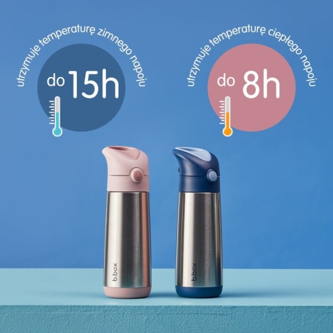 Butelka termiczna - bidon dla dzieci ze słomką B.box - Blush Crush 500ml utrzymanie temperatury