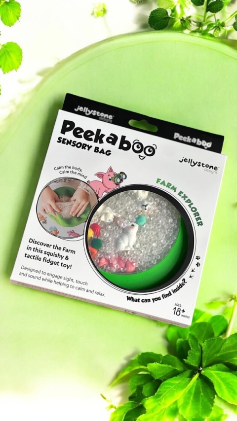 Dysk sensoryczny dla dzieci Jellystone A-Ku-Ku! Peekaboo - Farma figurki w