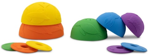 Jellystone, silikonowe kubeczki, miseczki do układania i do wody z tonącymi dyskami Cups Rainbow, Tęcza elementy