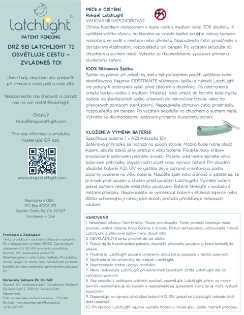 Lampka nocna LatchLight z klipsem i światłem kierunkowym bezpieczeństwo