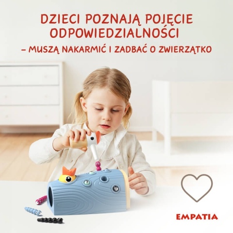 Nakarm ptaszka Złap robaczka – zręcznościowa gra Montessori Topbright odpowiedzialność