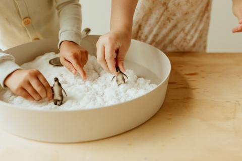 Fioletowa tacka sensoryczna Jellystone Play Tray 2w1 pingwiny