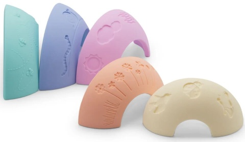 Pastelowa Tęcza sensoryczna Jellystone Over the Rainbow, 5 elementów bokiem