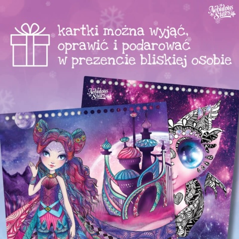 Stars Szkicownik zestaw kreatywny z kredkami, szablonami i naklejkami - Nebulous Stars - Nebulia - rozm. M prezent