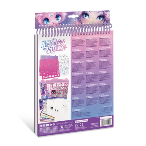 Stars Szkicownik zestaw kreatywny z kredkami, szablonami i naklejkami - Nebulous Stars - Nebulia - rozm. M tył