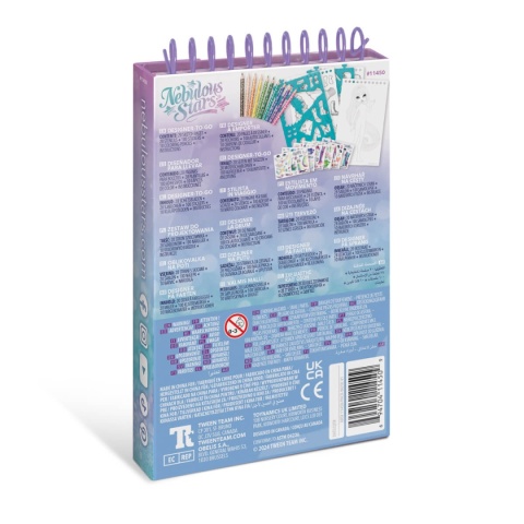 Szkicownik do projektowania ubrań z kredkami i naklejkami - Nebulous Stars - Isadora tył