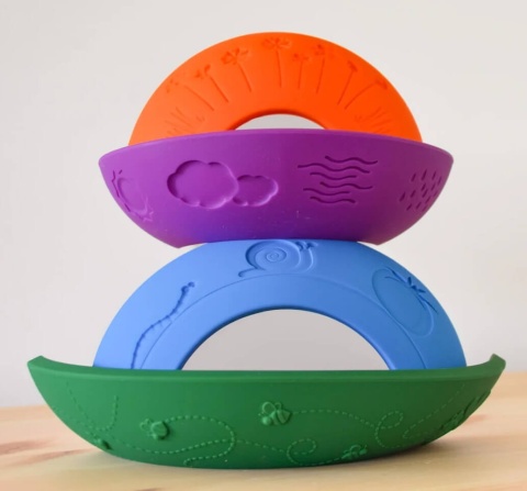 Układanka sensoryczna - Kolorowa tęcza Over the rainbow Bright ułożone elementy