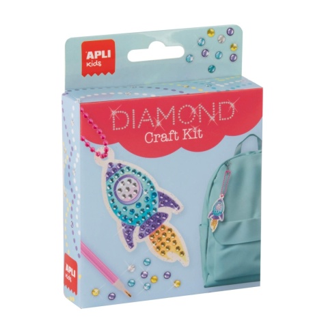 Zestaw do robienia diamentowych breloczków Apli Kids - Rakieta opakowanie