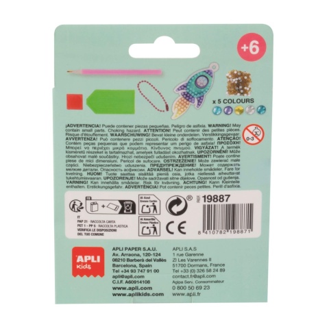 Zestaw do robienia diamentowych breloczków Apli Kids - Rakieta opakowanie tył