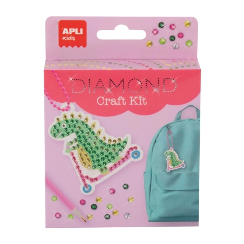 Zestaw do robienia diamentowych breloczków Apli Kids - Dinozaur opakowanie