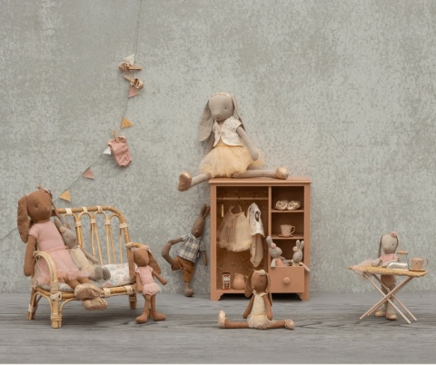 Deska do prasowania z żelazkiem Maileg - powder z myszkami