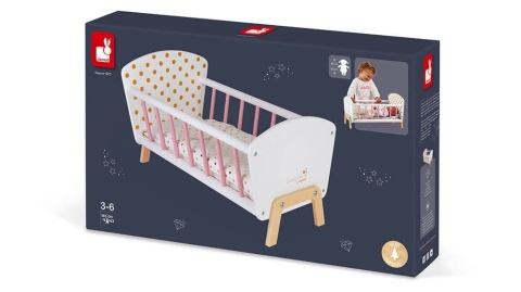 Drewniana kołyska Janod dla lalek Sweet Cocoon w kartonie