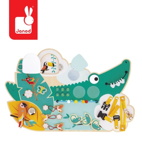 Drewniana tablica manipulacyjna Janod Krokodyl Tropik