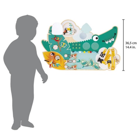 Drewniana tablica manipulacyjna Janod Krokodyl Tropik wysokość