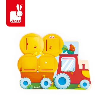 Drewniana tablica szukaj i znajdź Janod Traktor Farma