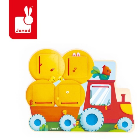 Drewniana tablica szukaj i znajdź Janod Traktor Farma