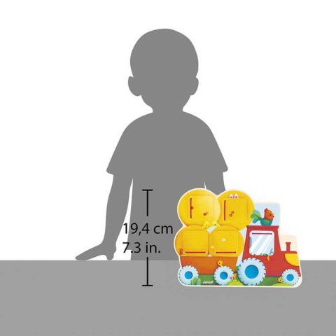 Drewniana tablica szukaj i znajdź Janod Traktor Farma wysokośc