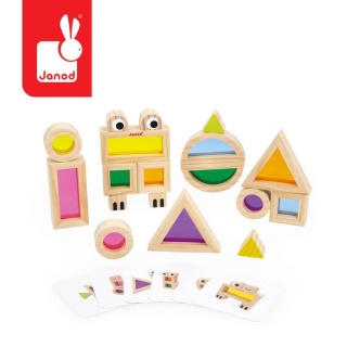 Drewniane klocki sensoryczne Janod przeźroczyste