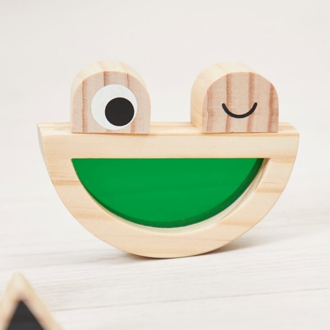 Drewniane klocki sensoryczne Janod przeźroczyste żaba