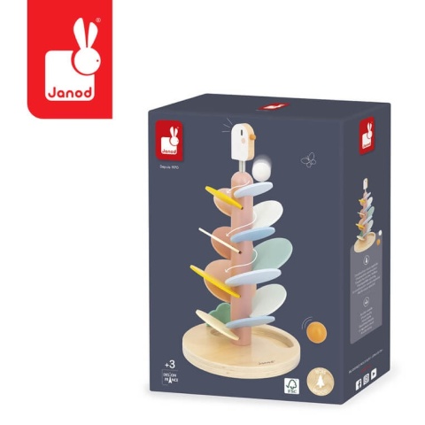 Drewniany kulodrom Ptaszek Janod Sweet Cocoon w opakowaniu