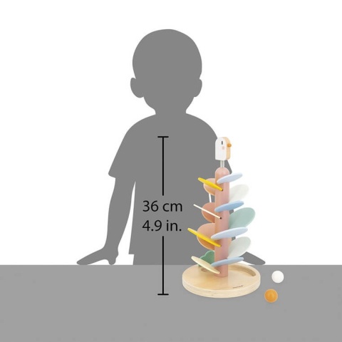 Drewniany kulodrom Ptaszek Janod Sweet Cocoon przód wysokość