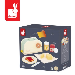 Drewniany zestaw śniadaniowy Janod z tosterem